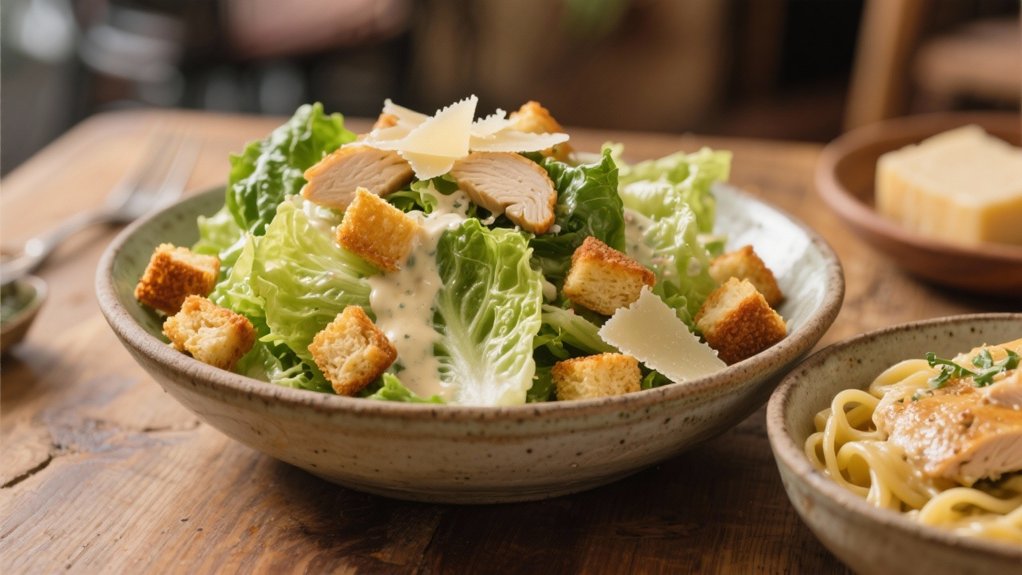 crisp salad complements pasta