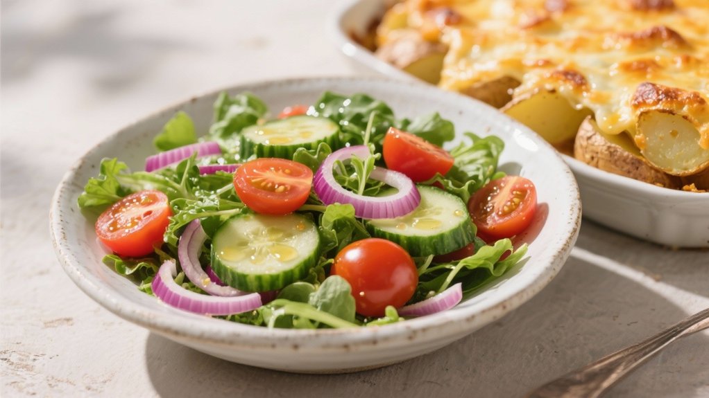 crisp salad complements richness