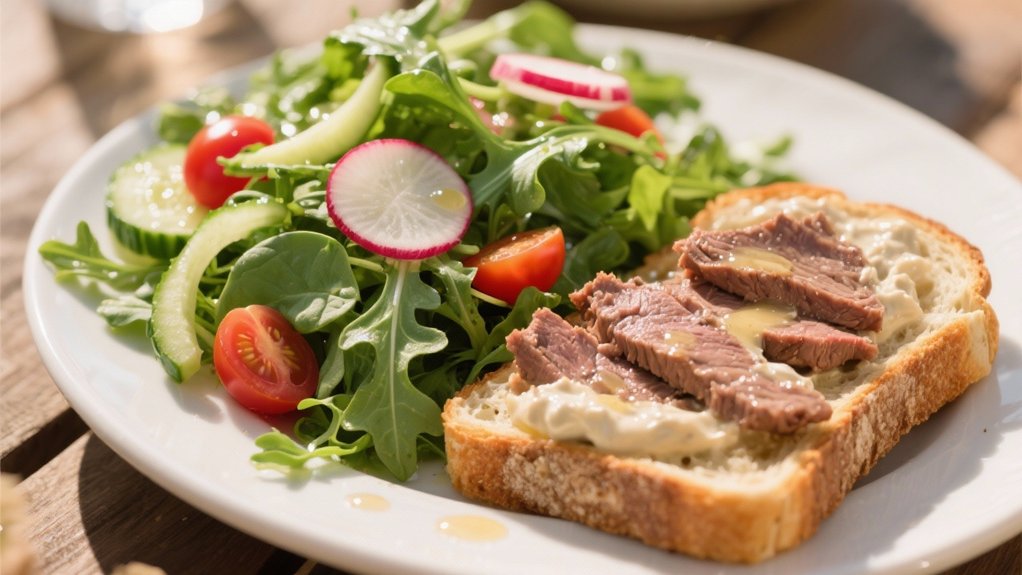crisp salad complements richness