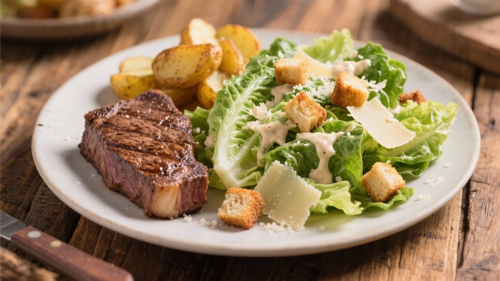crisp salad complements richness