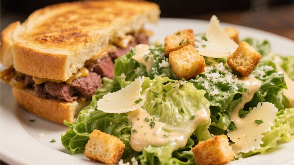 crisp salad complements sandwich