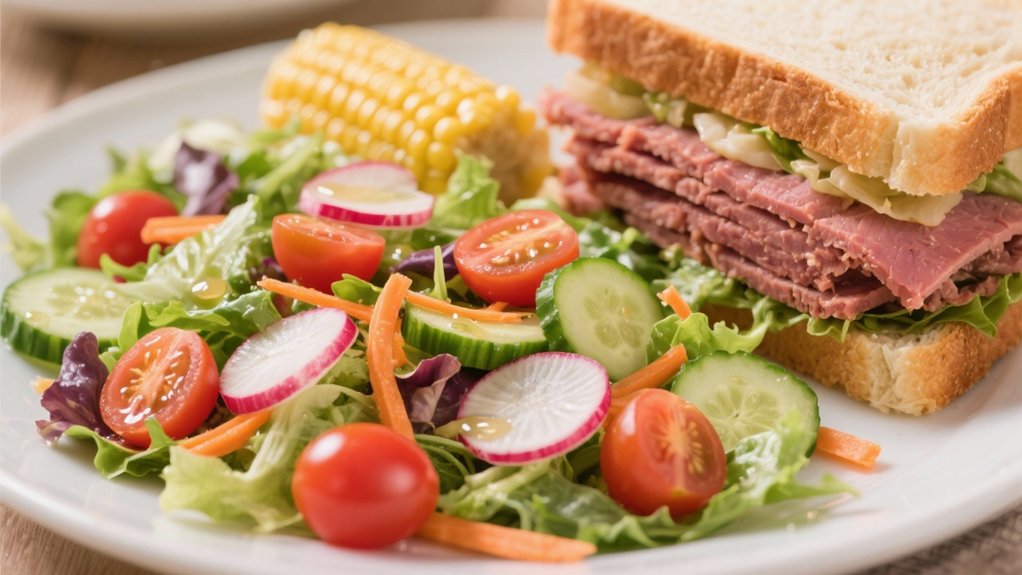 crisp salad complements sandwiches