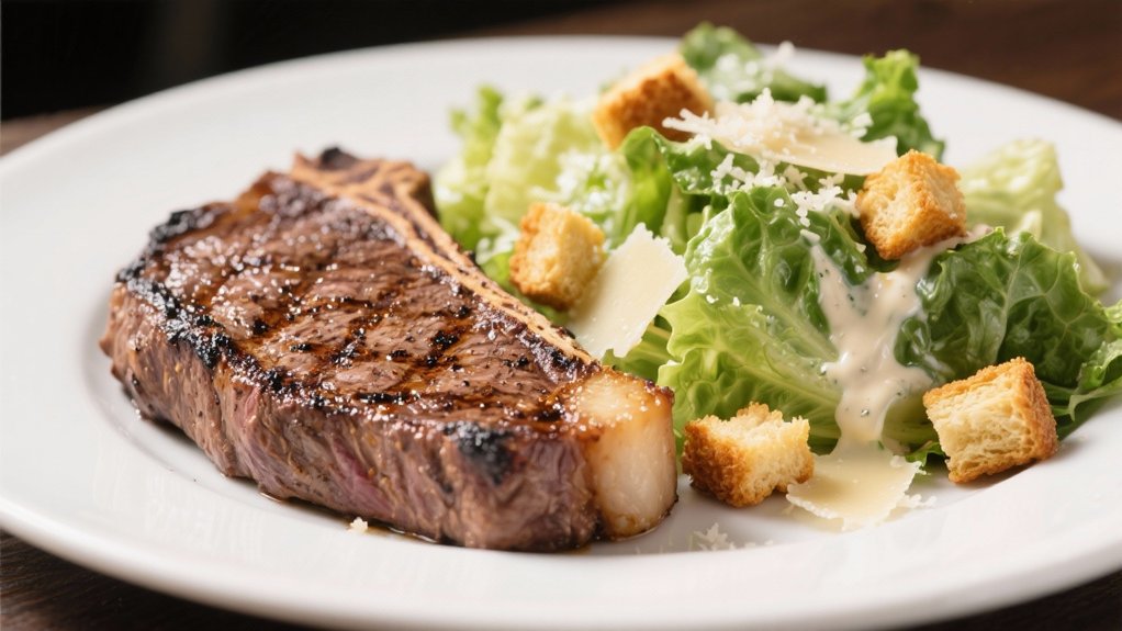 crisp salad complements steak