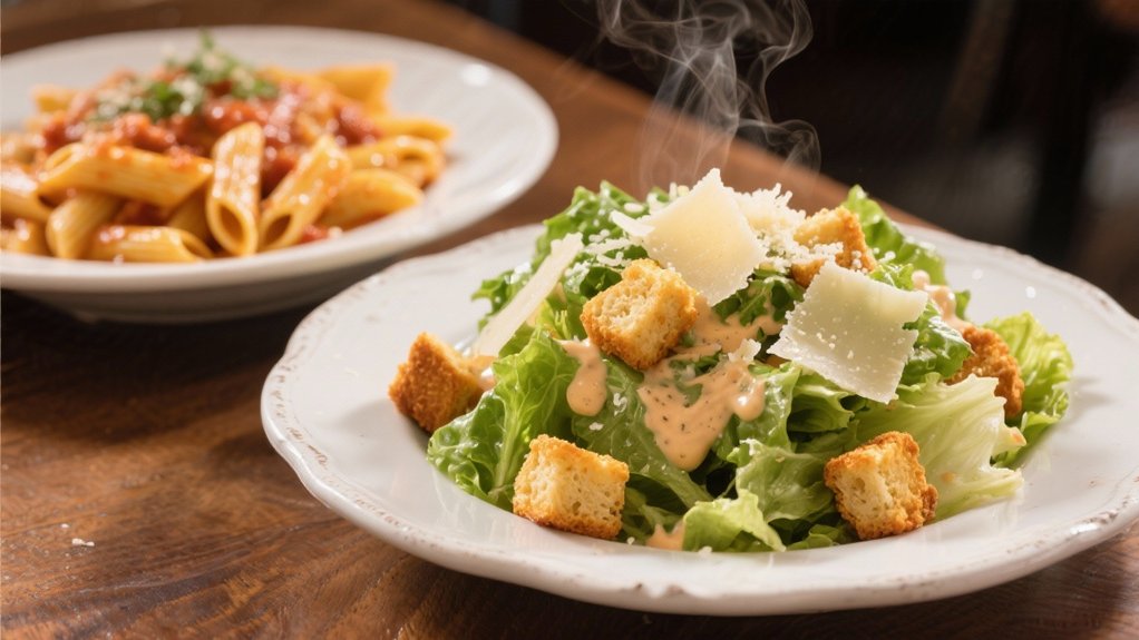 crisp salad enhances pasta