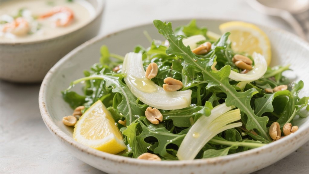 crisp salad enhances seafood