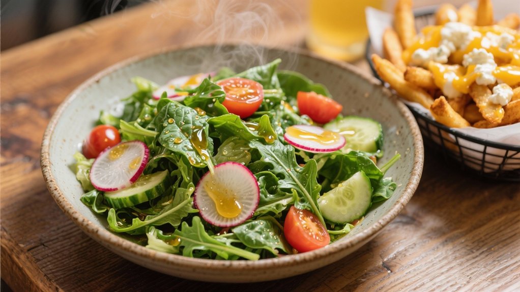 crisp salad flavorful vinaigrette