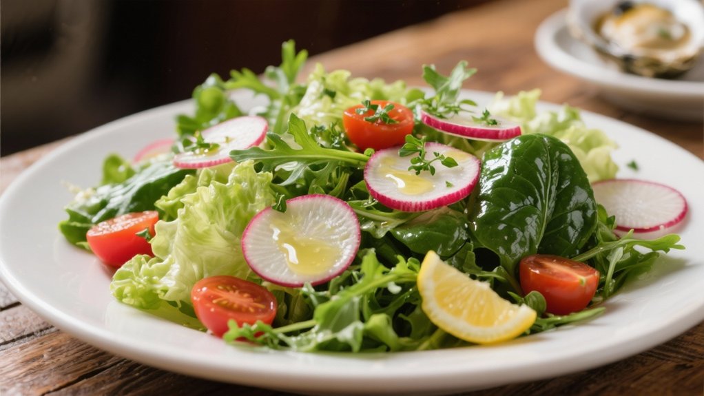 crisp salad with lemon vinaigrette