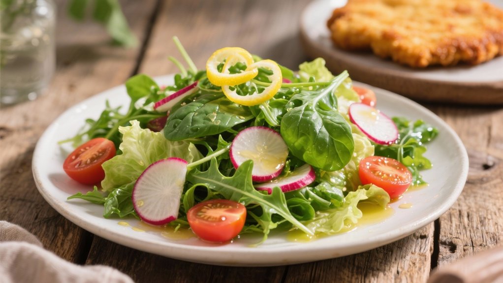 crisp salad with lemon vinaigrette