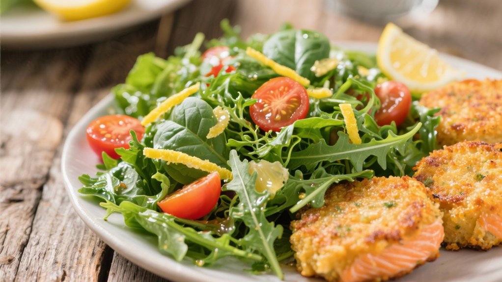crisp salad with lemon vinaigrette
