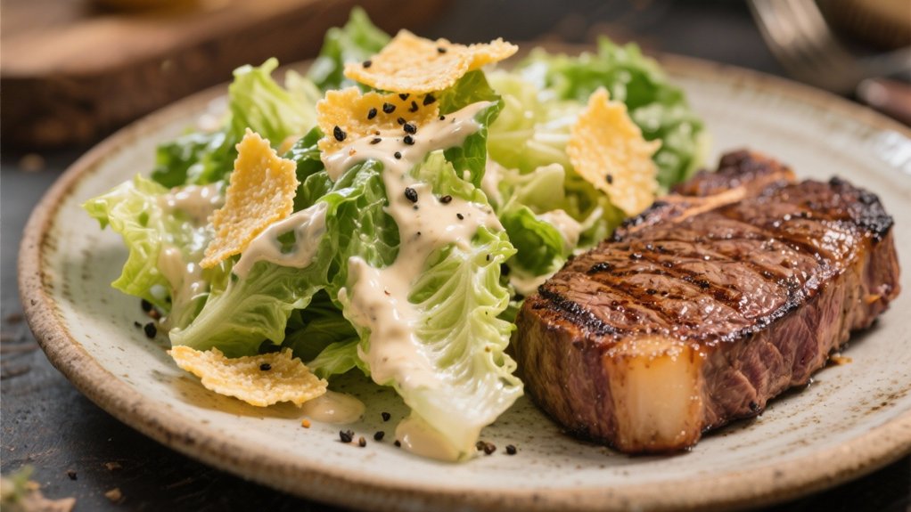crisp salad with parmesan crisps