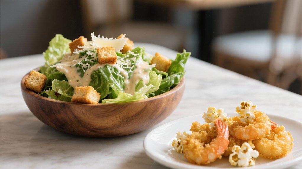 crisp salad with shrimp