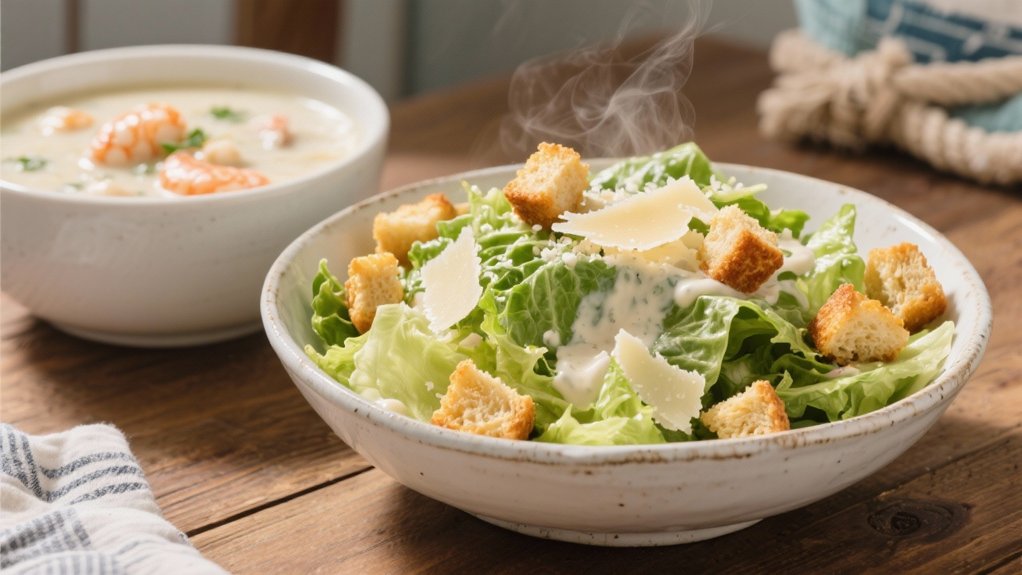 crisp salad with tangy dressing
