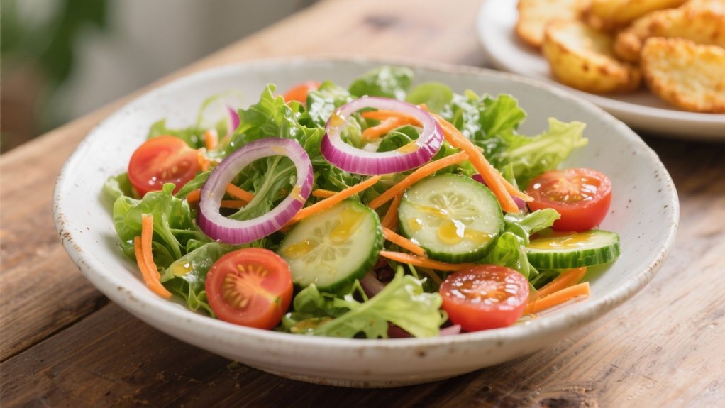 crisp salad with vinaigrette