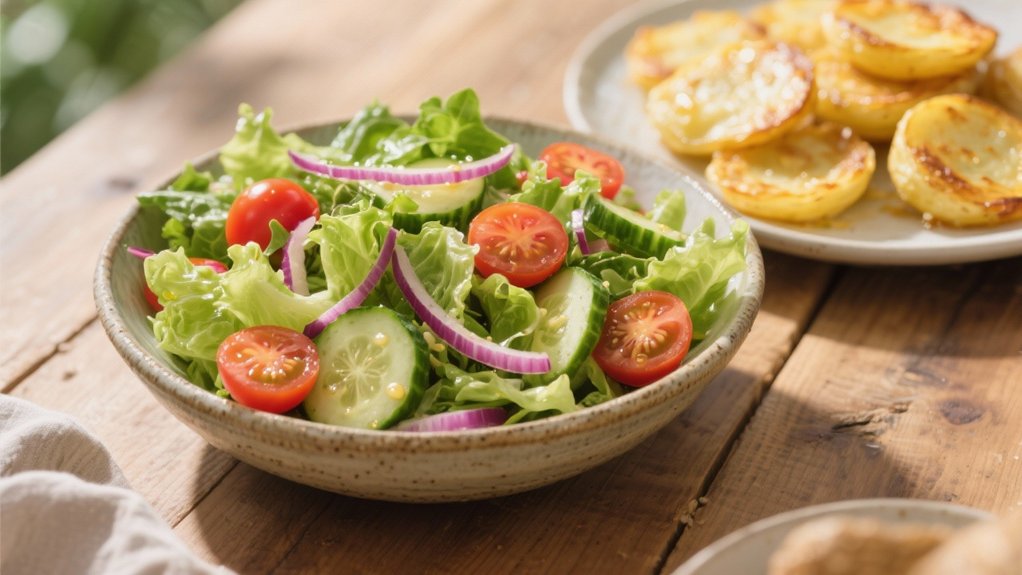 crisp salad with vinaigrette