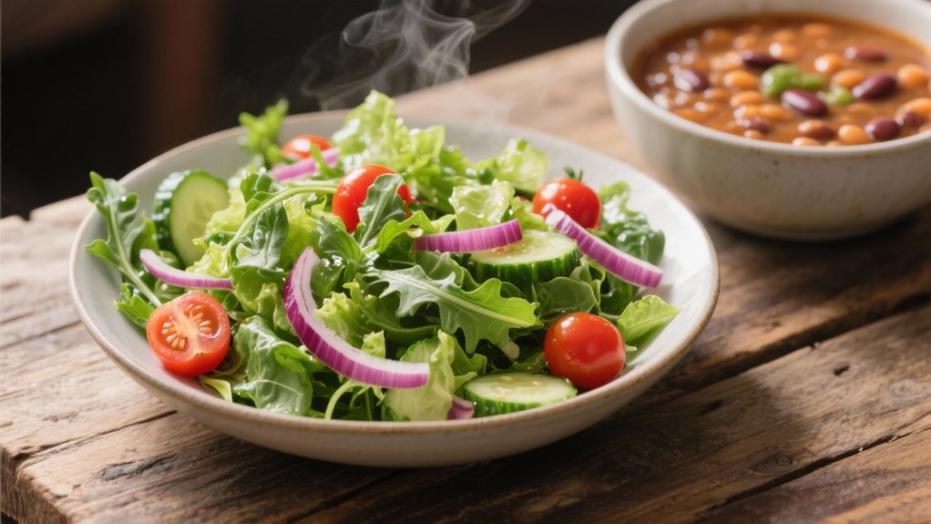 crisp salad with vinaigrette