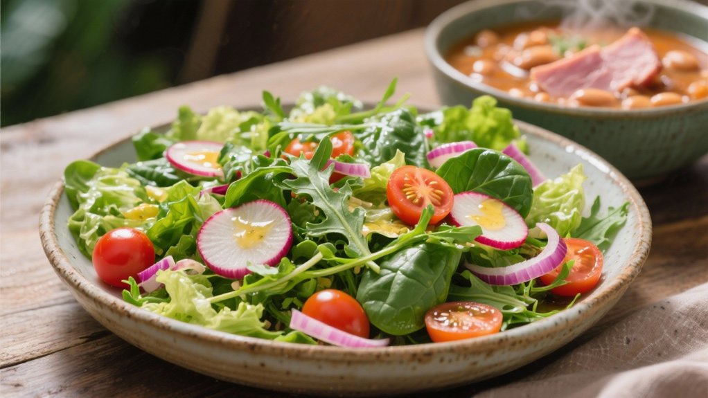 crisp salad with vinaigrette