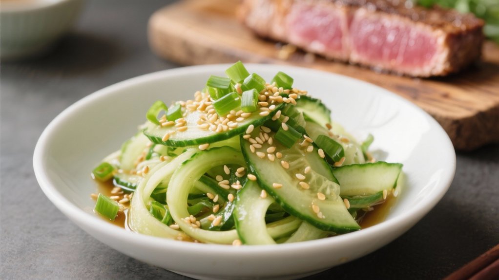 crisp sesame cucumber salad