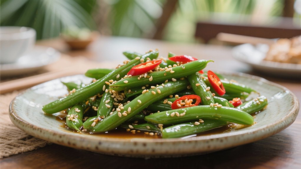 crisp sesame green beans