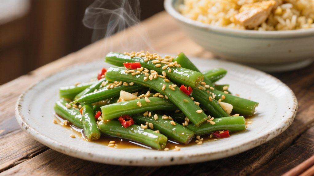 crisp sesame green beans