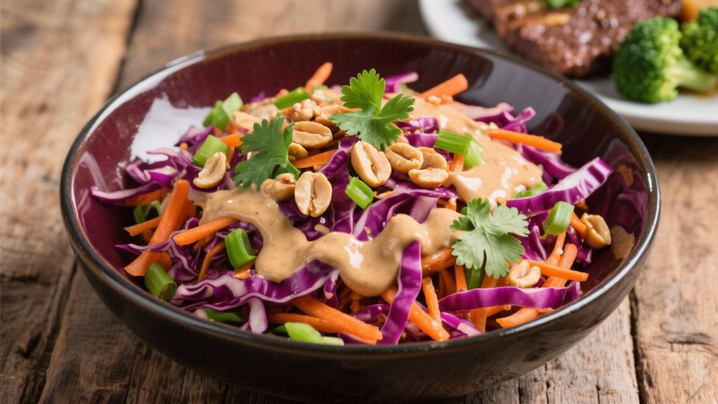 crisp slaw with peanut dressing