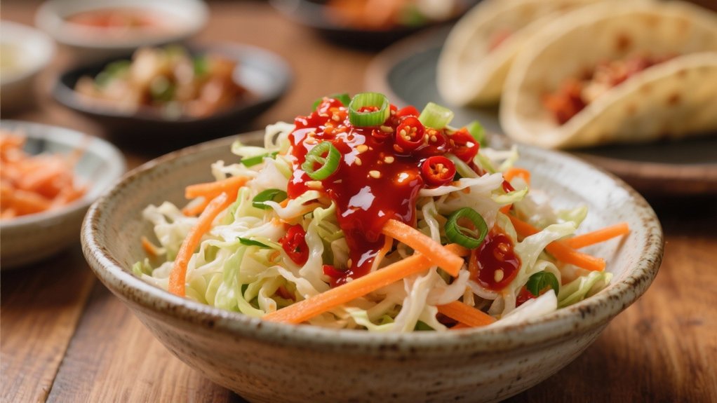 crisp spicy korean coleslaw