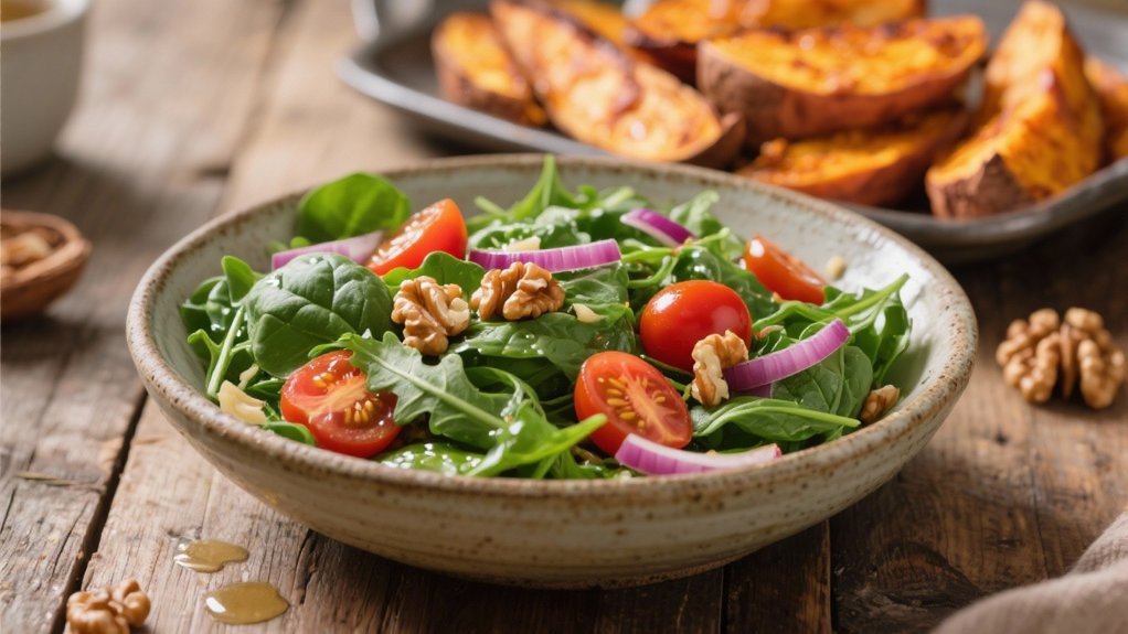 crisp spinach and arugula salad