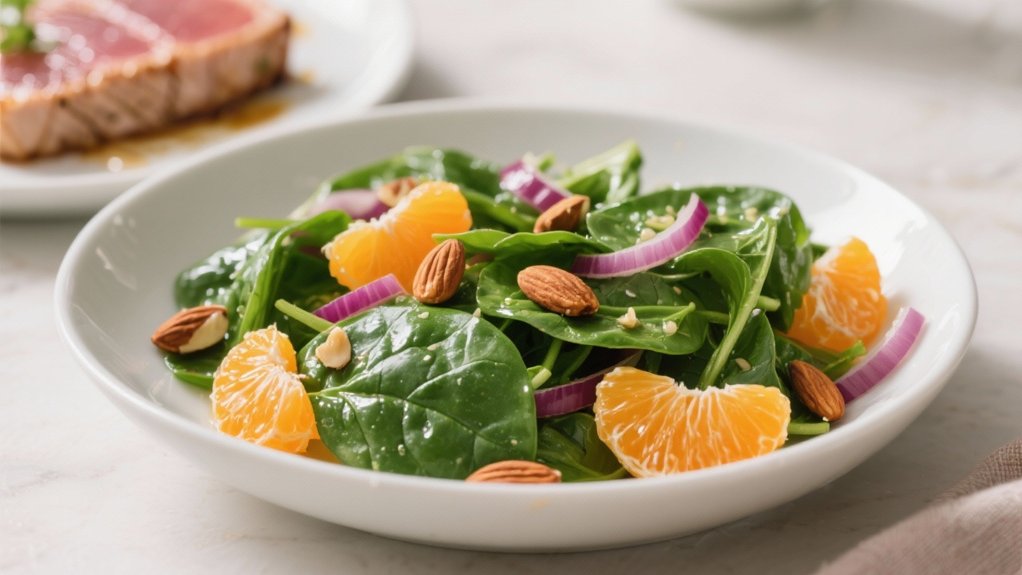 crisp spinach and oranges