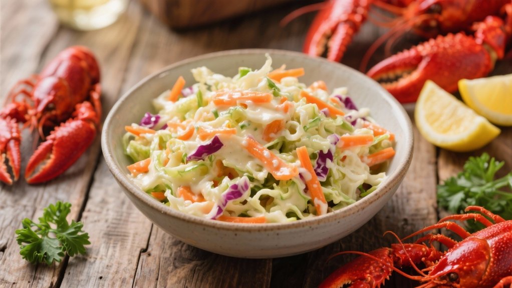 crisp tangy coleslaw contrast