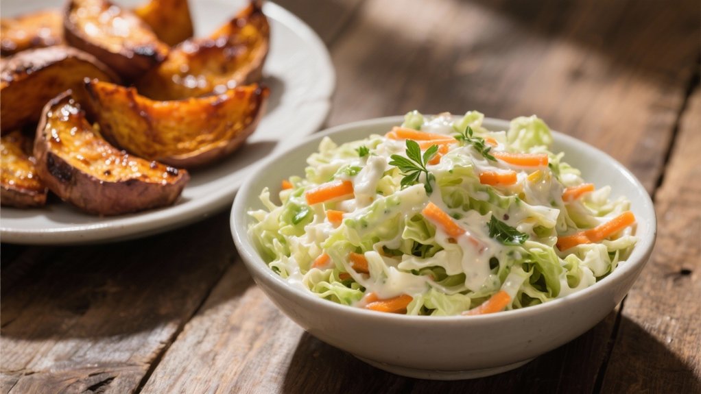 crisp tangy coleslaw contrast
