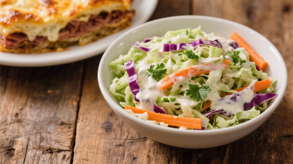 crisp tangy coleslaw contrast