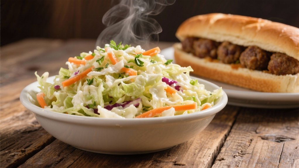 crisp tangy coleslaw contrast