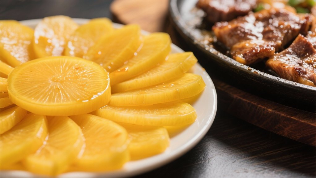 crisp tangy pickled radish