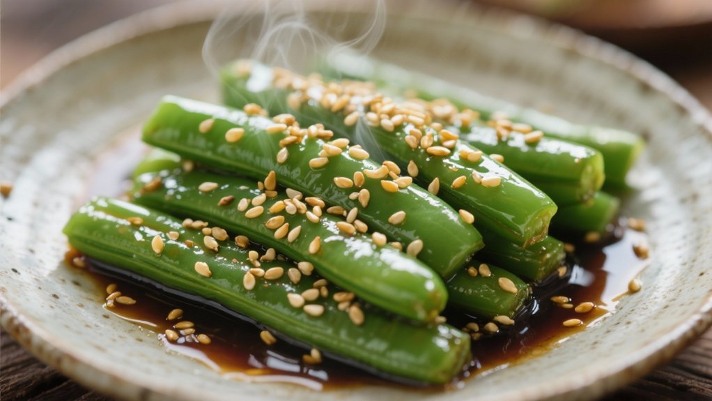 crisp tender sesame green beans