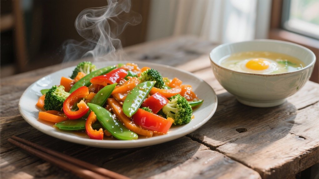 crisp vegetables in soy sauce