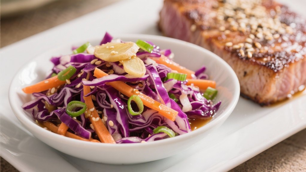 crisp vegetables with ginger dressing