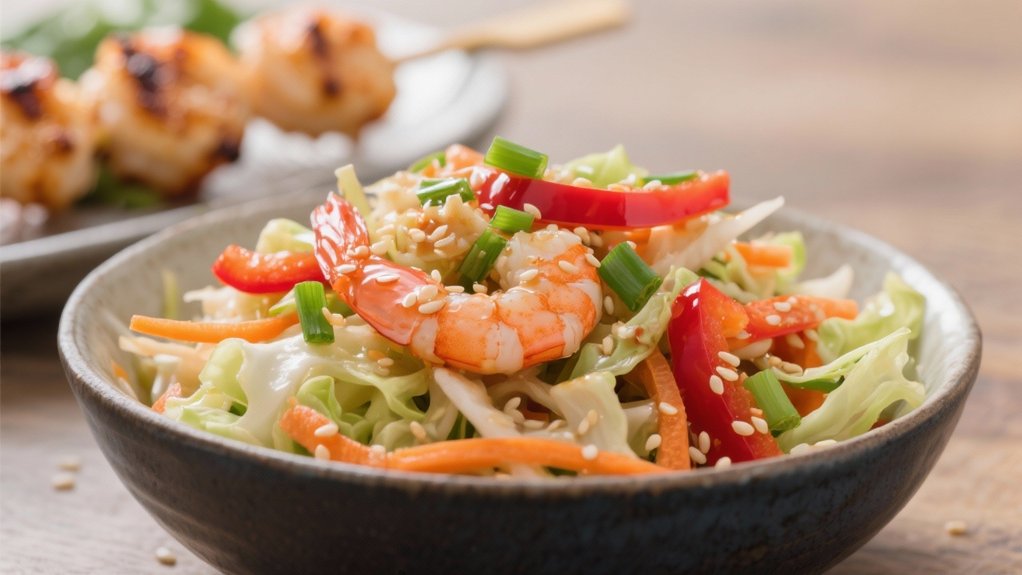 crisp vegetables with sesame dressing