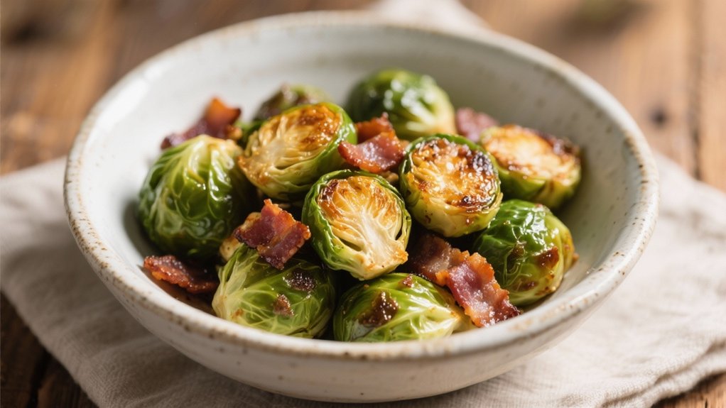 crispy bacon caramelized sprouts