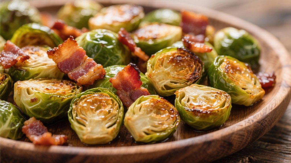 crispy bacon caramelized sprouts