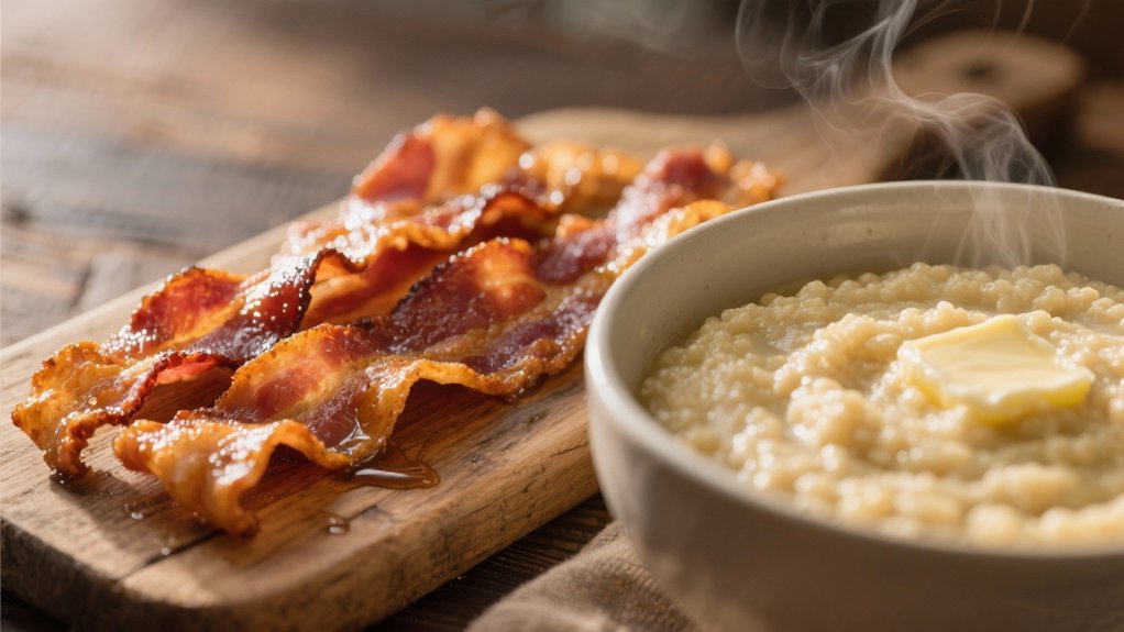 crispy bacon enhances grits