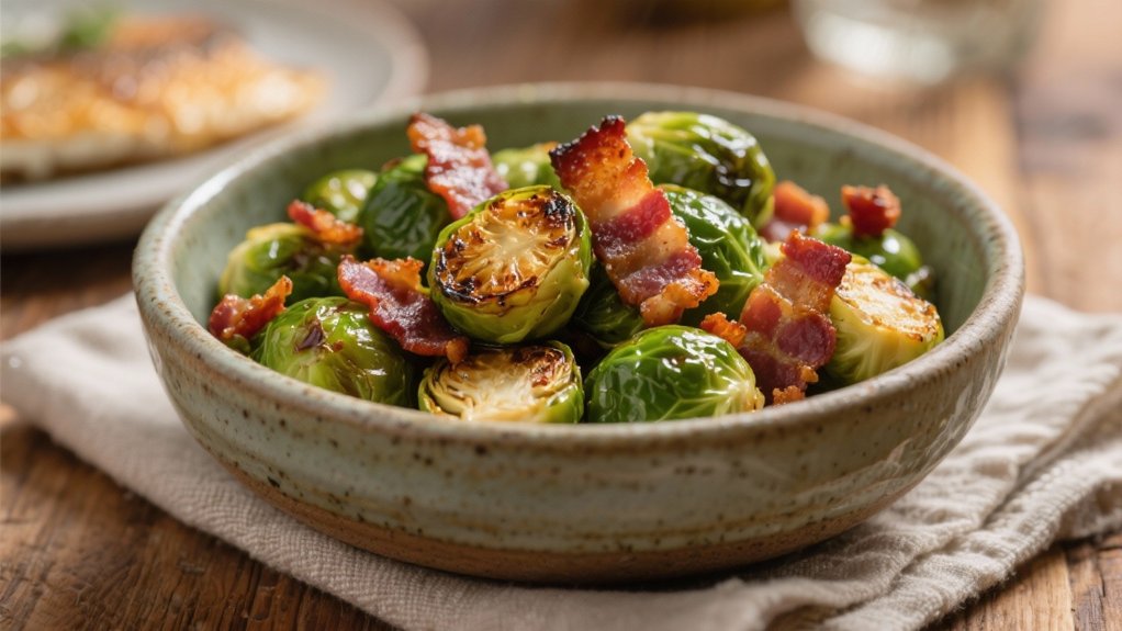 crispy bacon roasted brussels sprouts