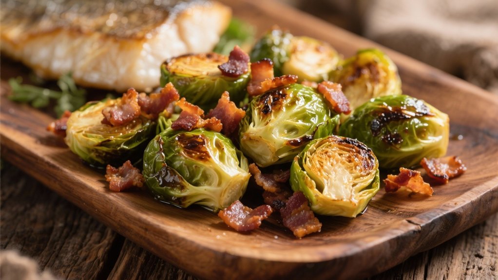 crispy bacon roasted brussels sprouts