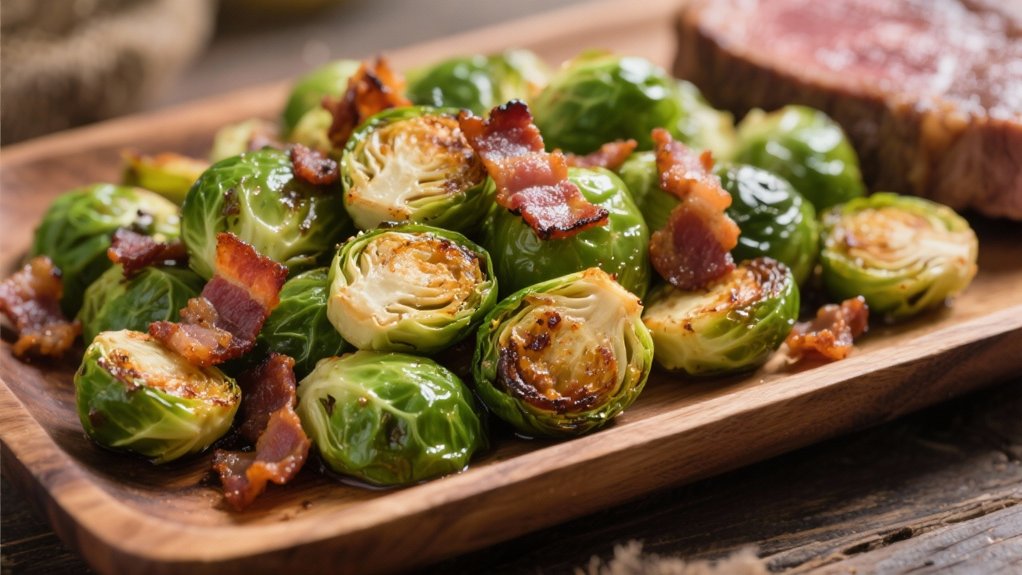 crispy bacon roasted brussels sprouts