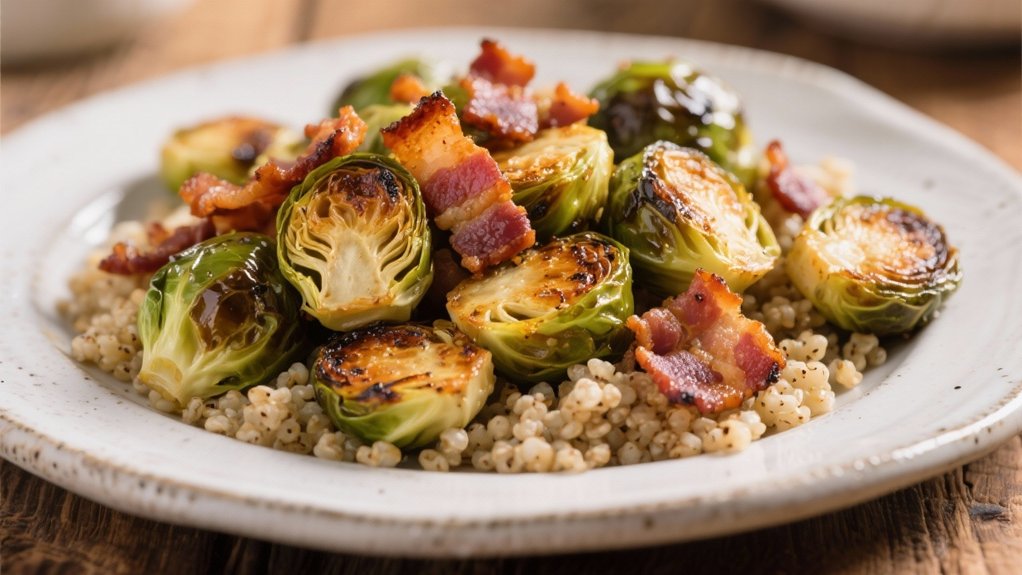 crispy bacon roasted brussels sprouts
