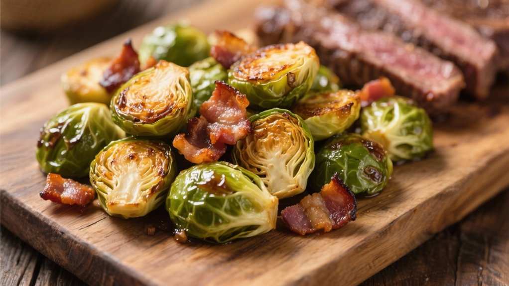 crispy bacon roasted brussels sprouts