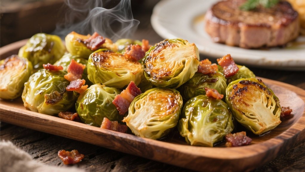 crispy bacon roasted brussels sprouts