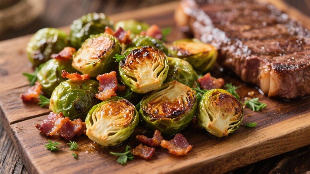 crispy bacon roasted brussels