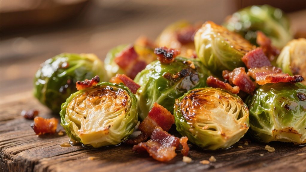 crispy bacon roasted sprouts