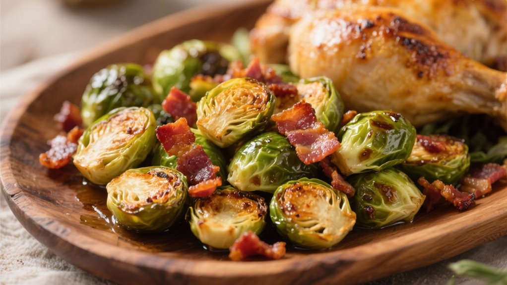 crispy bacon roasted sprouts