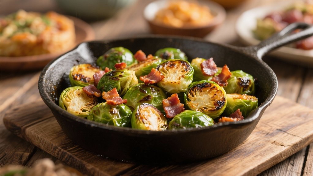 crispy bacon roasted sprouts