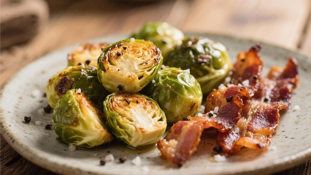 crispy bacon roasted sprouts